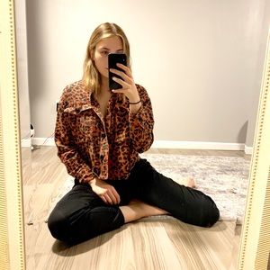 Cheetah Print Jean Jacket